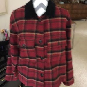 Herman Geist wool blend jacket. Pretty plaid.